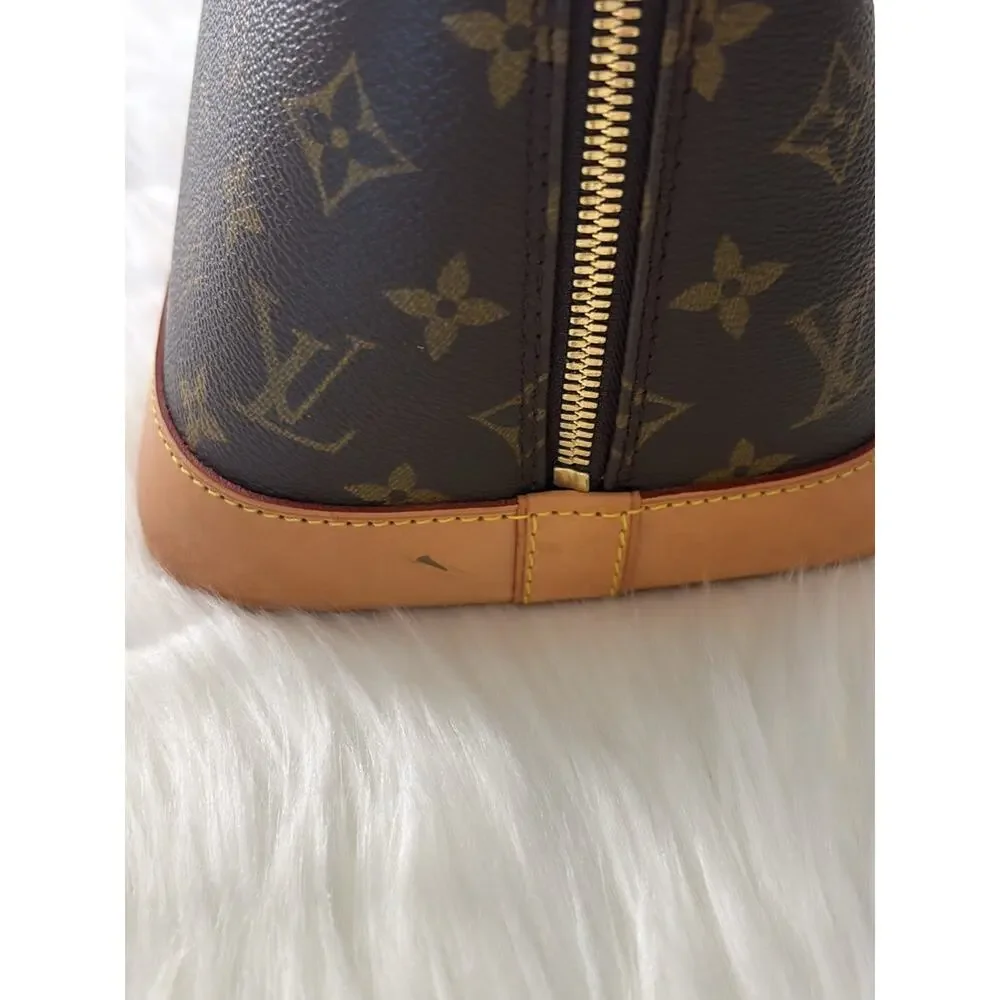 Louis Vuitton Monogram Alma Satchel in Brown and Tan
